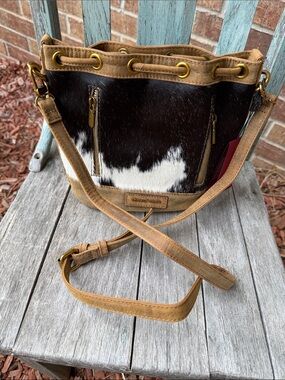 Loyal West Leather Bucket Bag in Cowhide & Cowskin